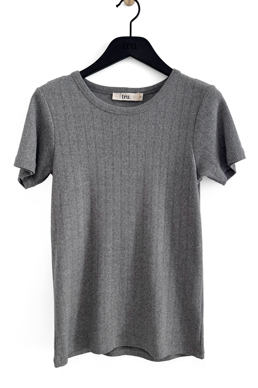 Pointelle Cotton Bisiklet Yakalı T-shirt