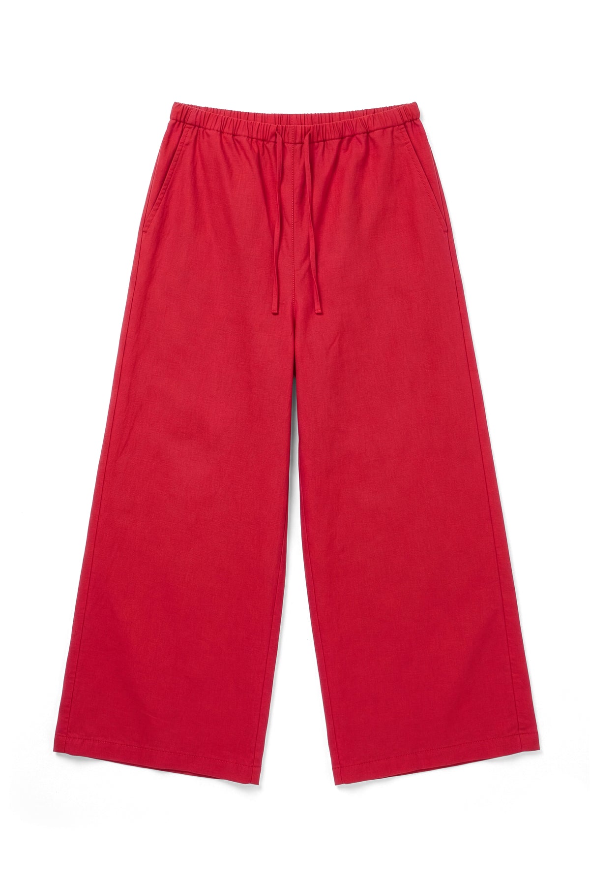 Pull-On Crop Palazzo Poplin Pantolon