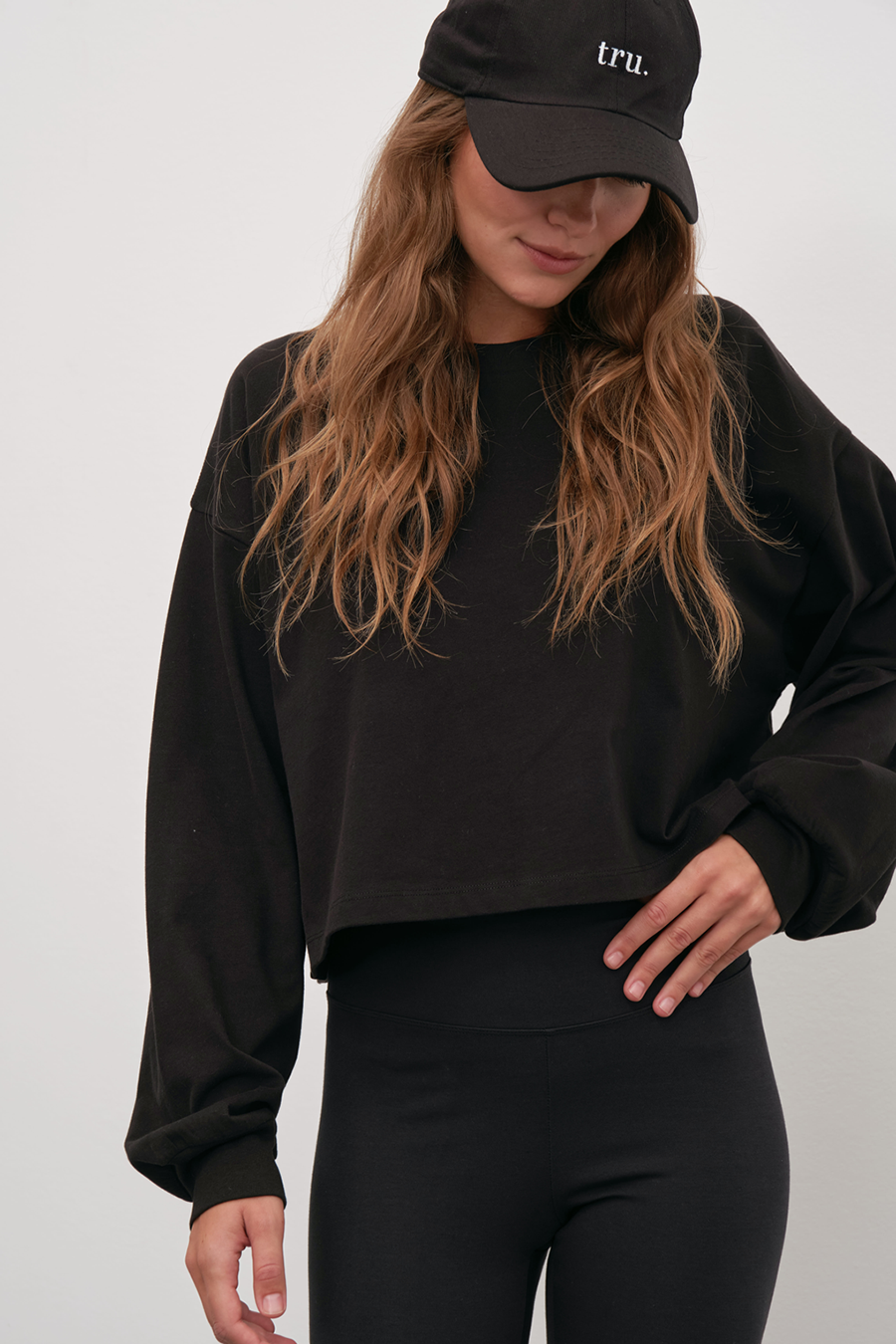 Cropped Oversize Midweight Brushed Cotton T-shirt