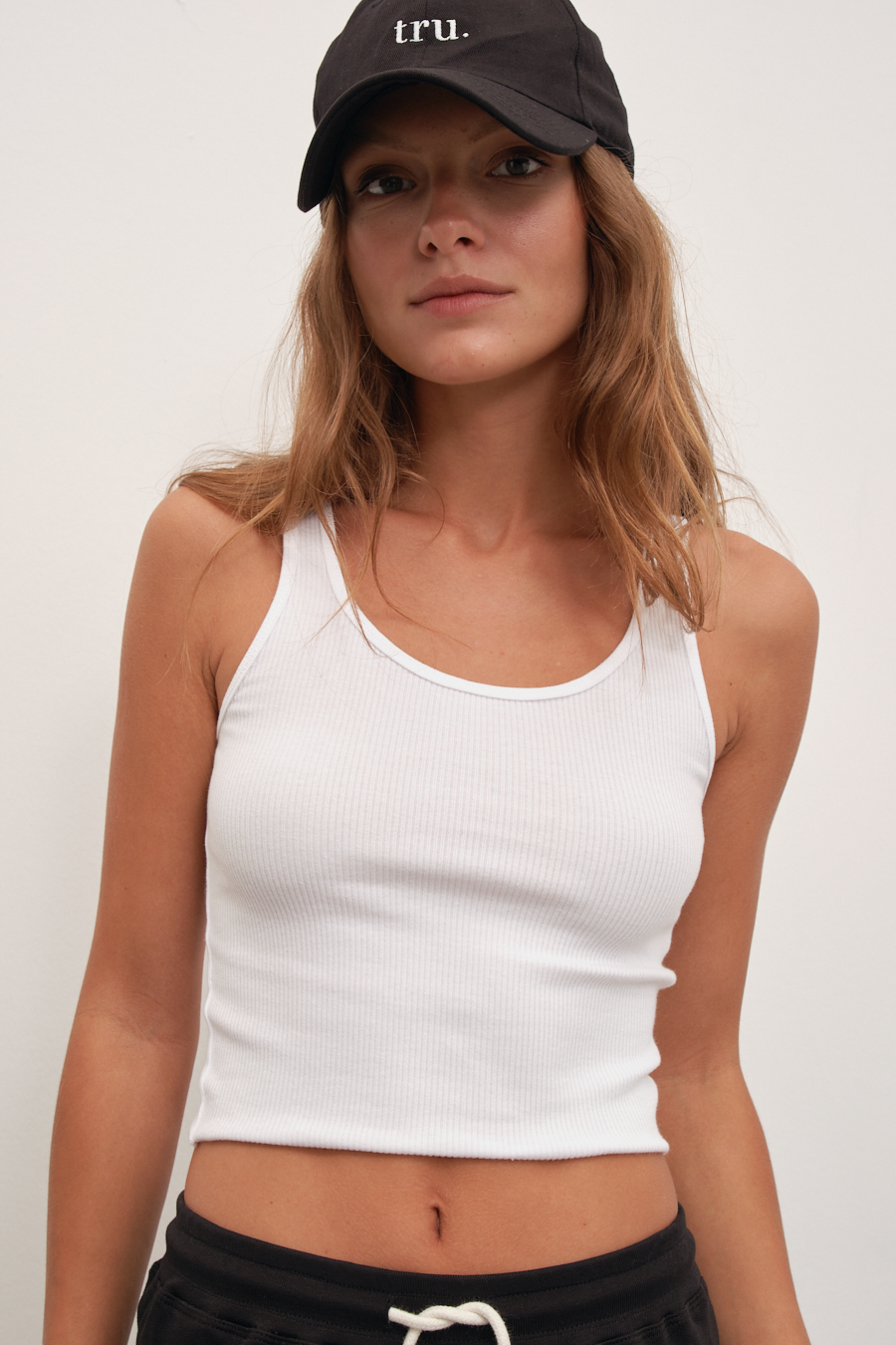 Ribanalı Cotton Fitted Crop Atlet