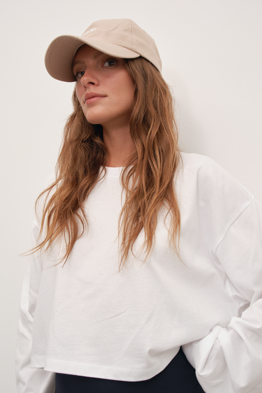 Cropped Oversize Midweight Brushed Cotton T-shirt