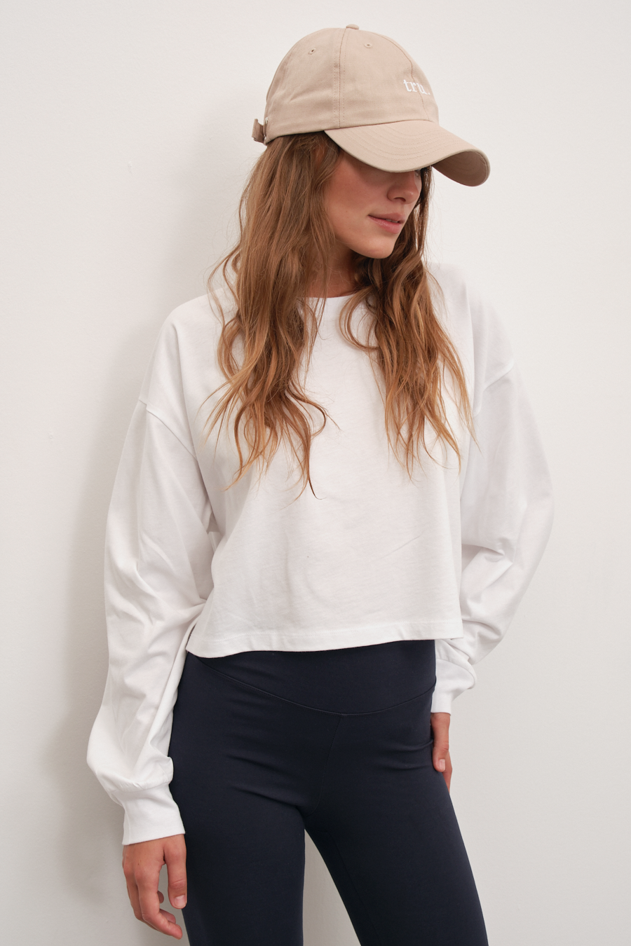 Cropped Oversize Midweight Brushed Cotton T-shirt