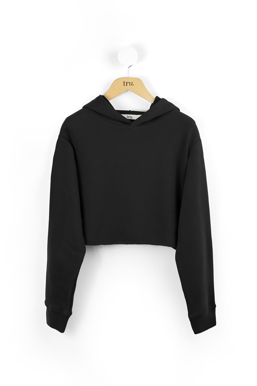 Cotton Fleece Cropped Oversize Hoodie