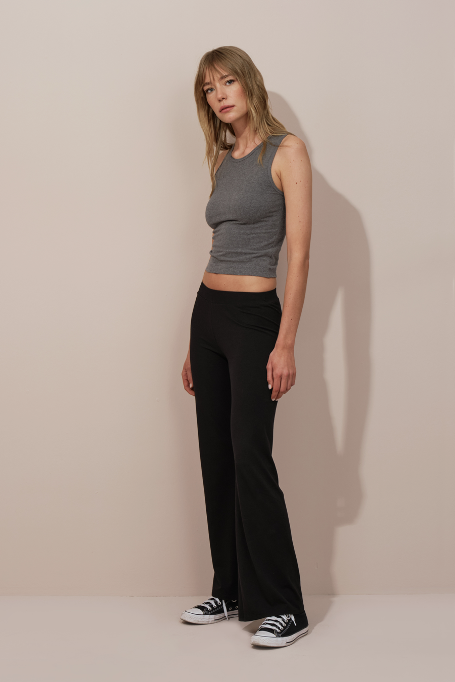 Brushed Cotton Fitted Crop Bra/Atlet