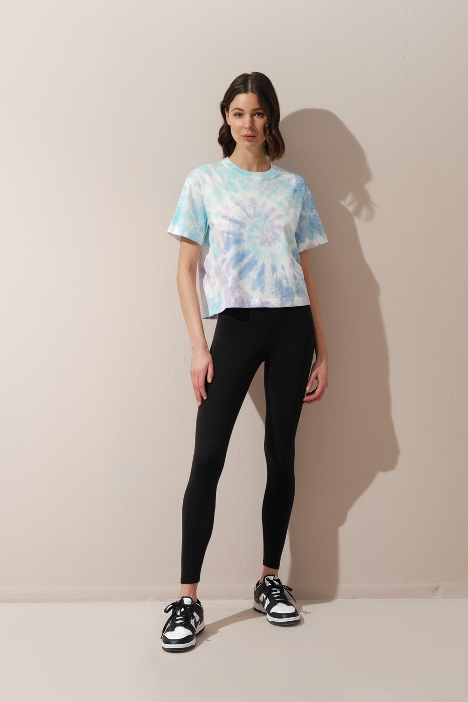 Tie-Dyed Cotton Cropped T-shirt