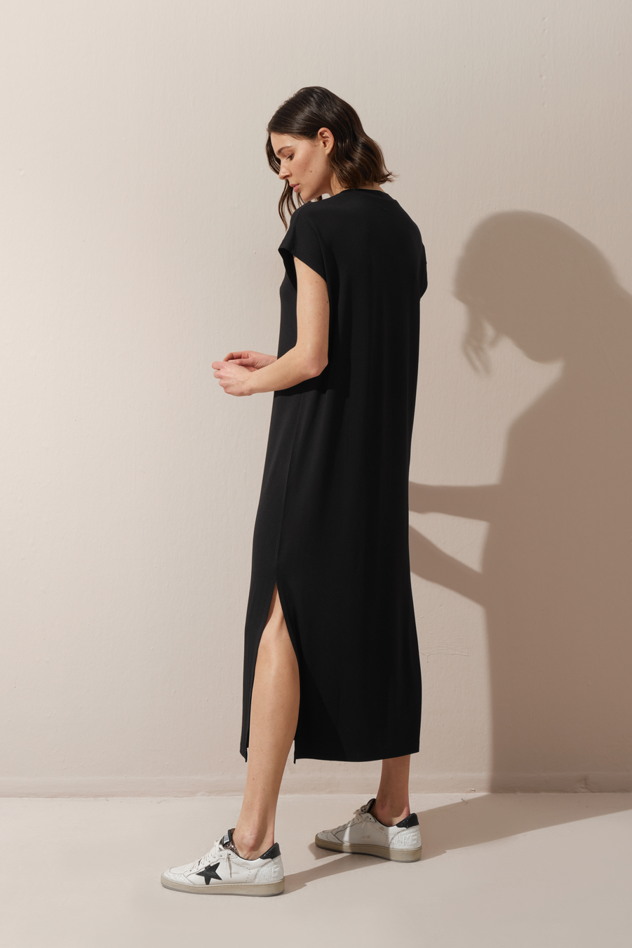 Yırtmaç Detaylı Modal Maxi Elbise